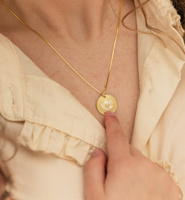 KAYA sieraden Ketting met Geboortebloem Boeket