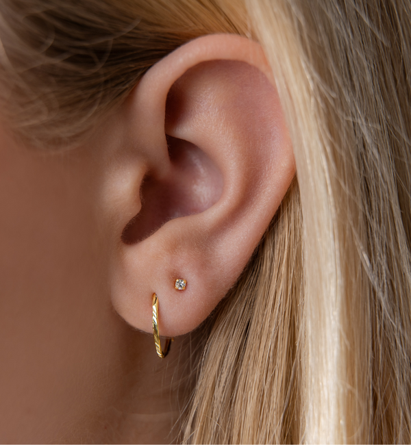 KAYA sieraden 2 Delige Set  Ooringen en Kristal Studs