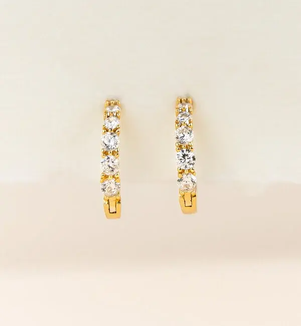 KAYA sieraden 2-Piece Set of Hoop Earrings with Crystal and Flower Studs