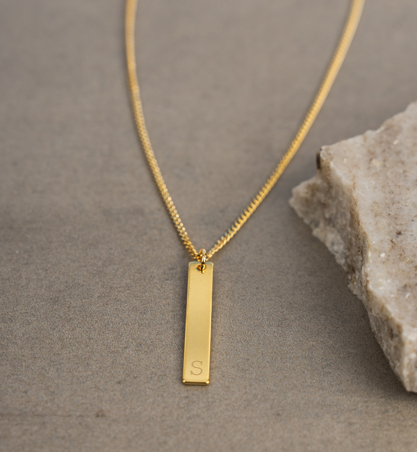 KAYA sieraden Men's Bar Chain with 1 Initial