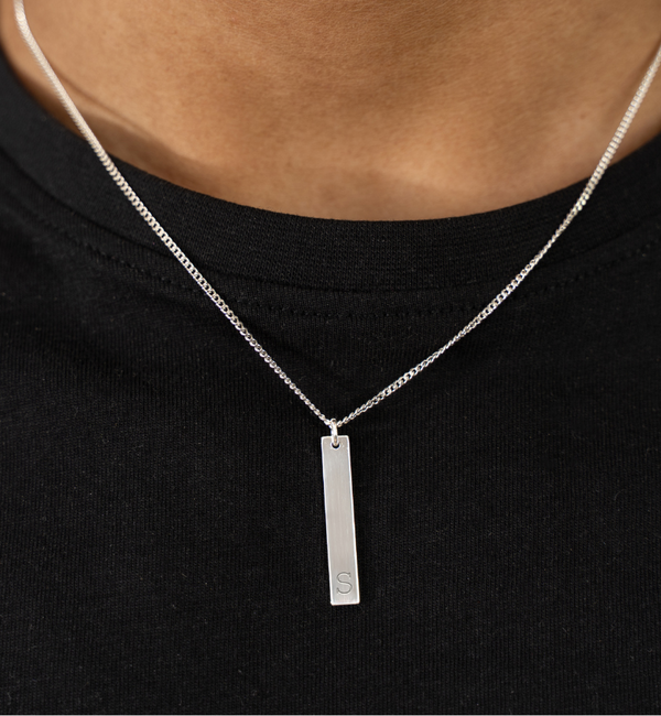 KAYA sieraden Men's Bar Chain with 1 Initial