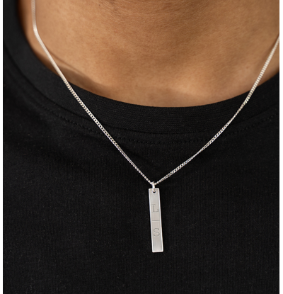 KAYA sieraden Heren Bar Ketting met 2 Initialen