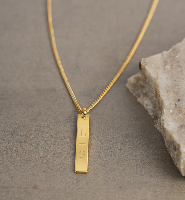 KAYA sieraden Men's Bar Chain with 2 Initials