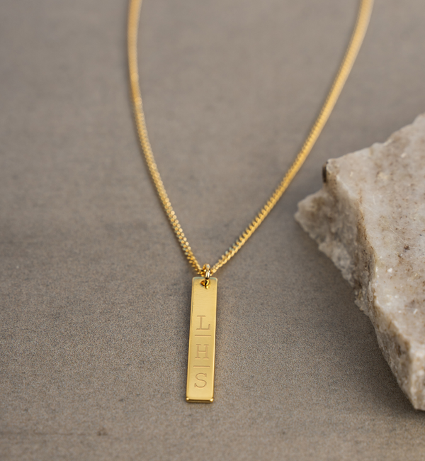 KAYA sieraden Men's Bar Chain with 3 Initials