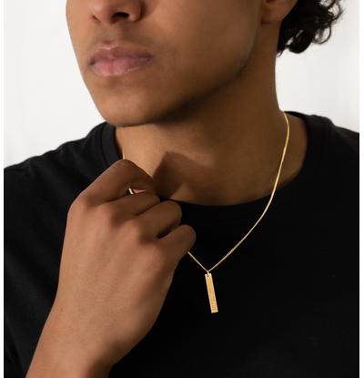 KAYA sieraden Men's Bar Chain with 3 Initials