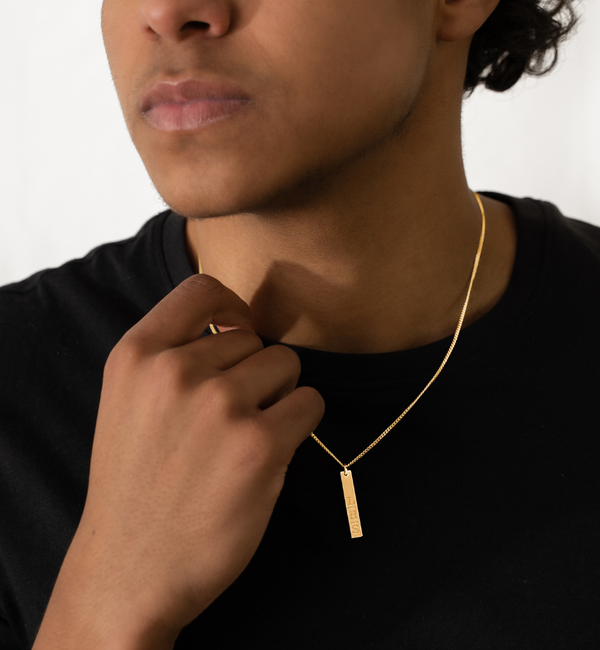 KAYA sieraden Men's Bar Chain with 3 Initials