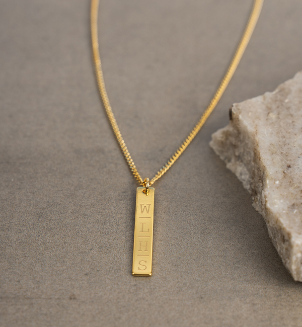 KAYA sieraden Men's Bar Chain with 4 Initials