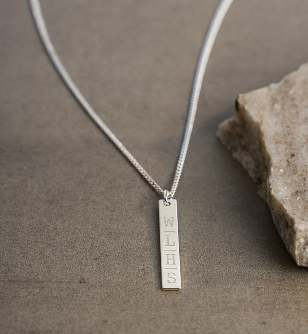 KAYA sieraden Men's Bar Chain with 4 Initials