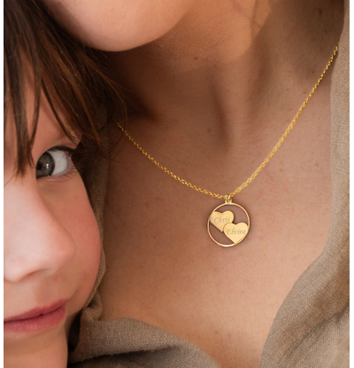 KAYA sieraden Ketting met naam 'Two Hearts, One Love'