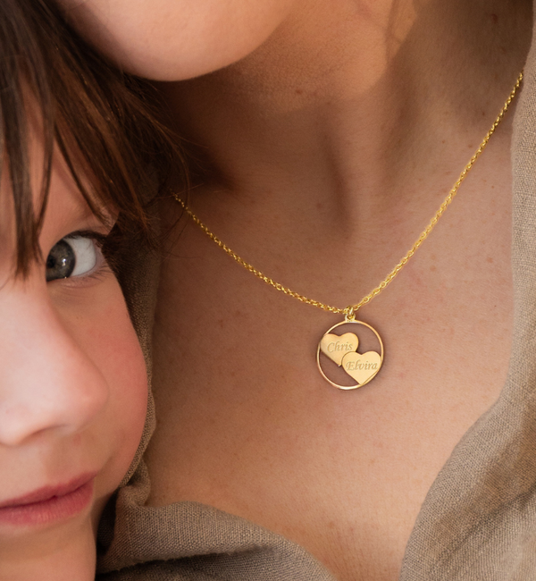 KAYA sieraden Ketting 'Two Hearts, One Love'