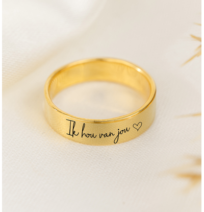 KAYA sieraden Ring with Your Own Handwriting | 5mm