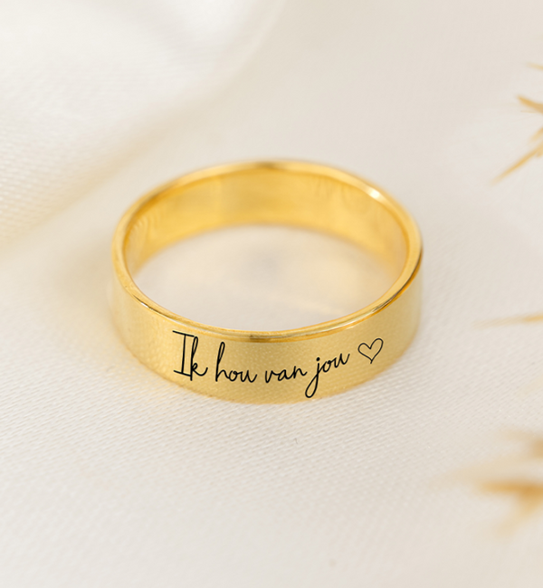 KAYA sieraden 'Handwritten' Ring with Your Own Handwriting