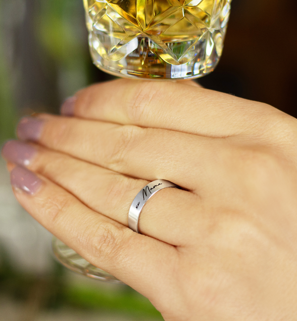 KAYA sieraden 'Handwritten' Ring with Your Own Handwriting