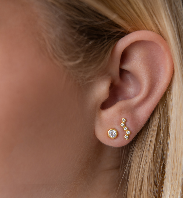 KAYA sieraden 2 Delige Set Studs Oorbellen met Kristallen