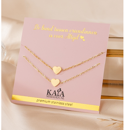 KAYA sieraden Sisters Bracelet Set Hearts | Stainless Steel