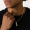 Gegraveerde sieraden Heren Bar Ketting met Vingerafdruk
