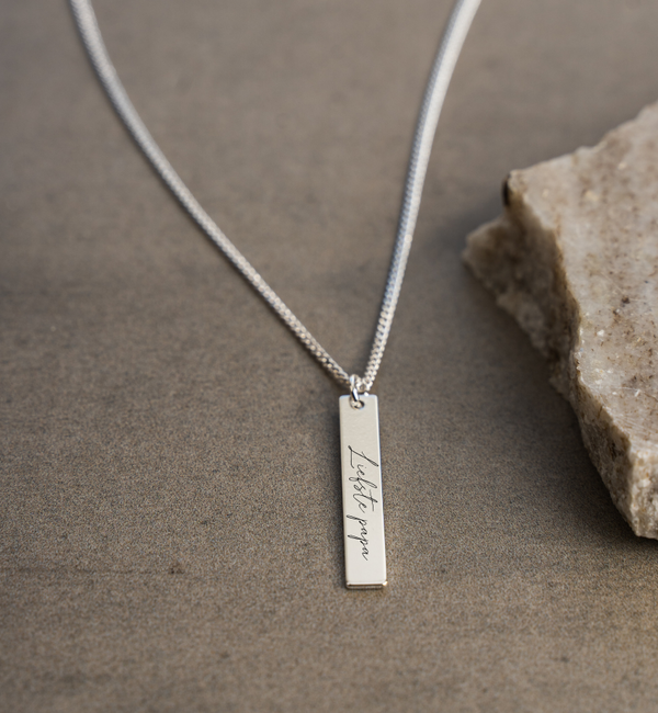 KAYA sieraden Men's Bar Chain with Custom Signature