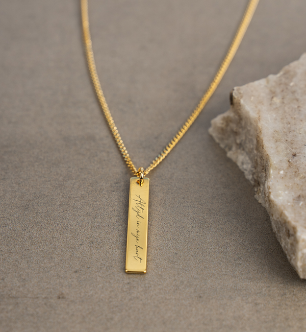 KAYA sieraden Men's Bar Chain with Custom Signature