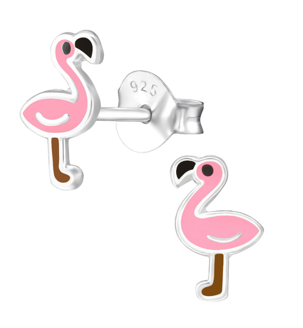 KAYA sieraden Silver children’s earrings ‘Flamingo’