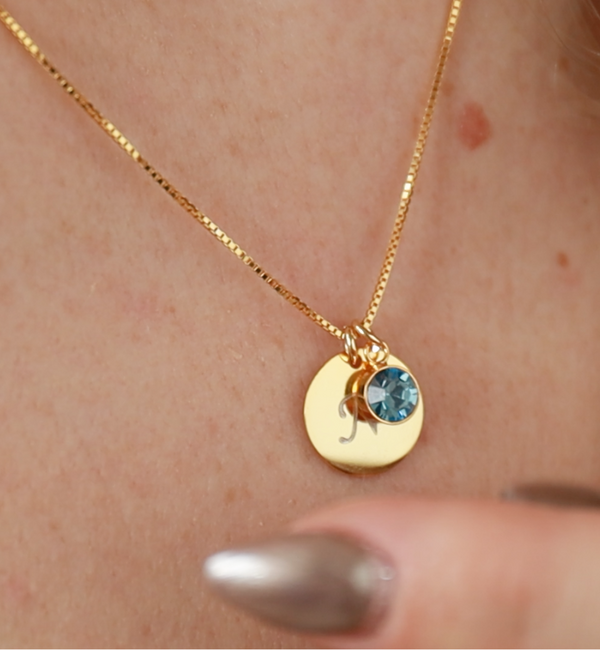 KAYA sieraden Geboortesteen Ketting Initiaal