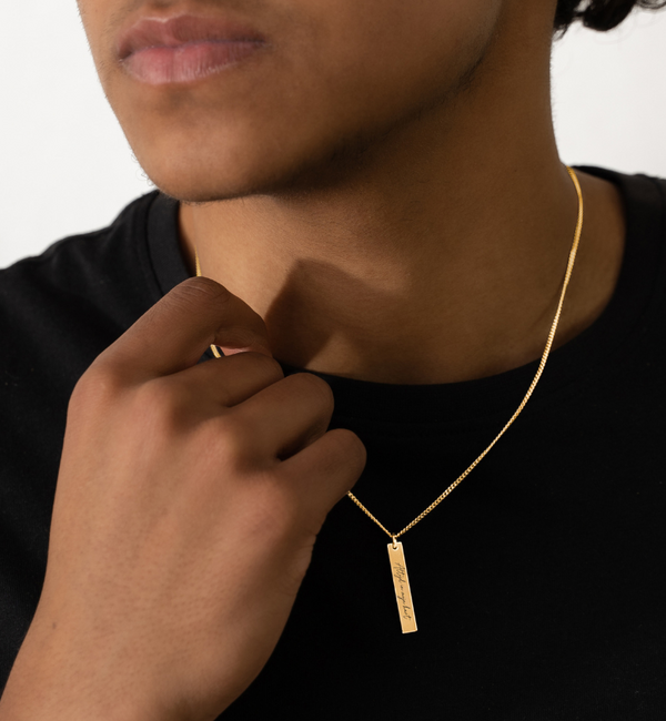 KAYA sieraden Men's Bar Chain with Custom Signature