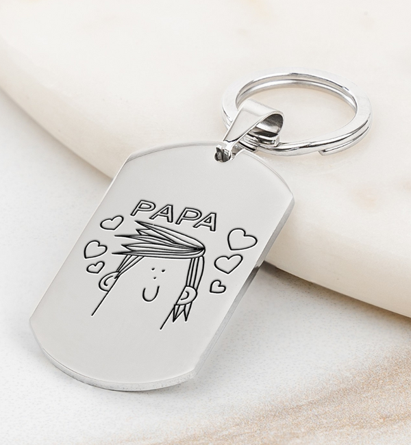 KAYA sieraden Stainless Steel keychain Drawing | Oval