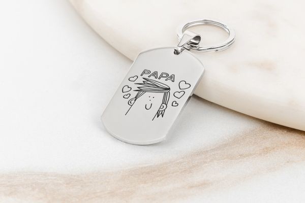 Sleutelhanger met kindertekening 