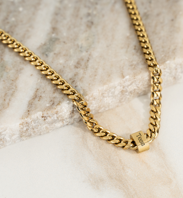 KAYA sieraden Men's Link Chain Gourmet with Names | Customize Your Own | 4 mm