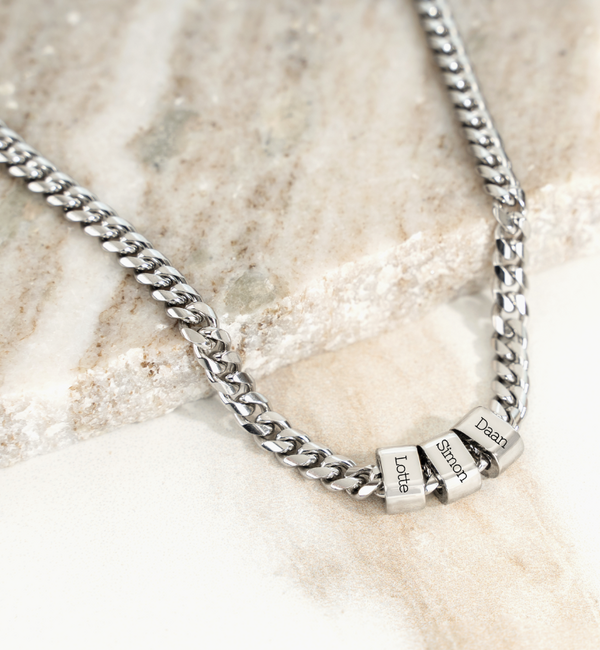 KAYA sieraden Men's Link Chain Gourmet with Names | Customize Your Own | 4 mm