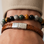 KAYA sieraden 2 delige Set: Edelstenen & Leren Armband met gravure