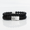 KAYA sieraden 2 delige Set: Edelstenen & Zwart Leren Armband 11 mm