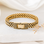 Gegraveerde sieraden Roestvrijstalen Schakelarmband met Vingerafdrukken