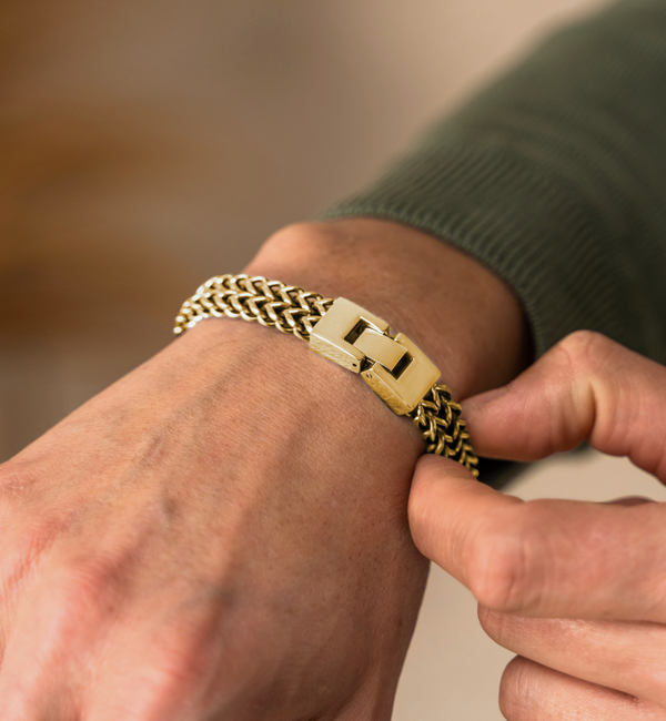 KAYA sieraden Heren Schakelarmband (zonder gravure) I RVS