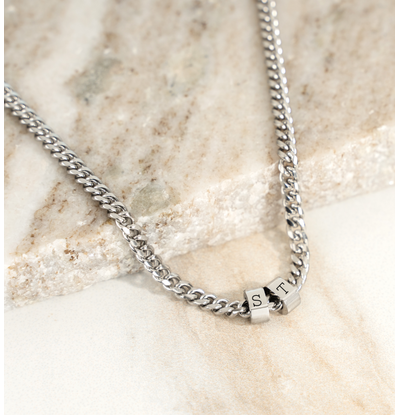 KAYA sieraden Men's link chain Gourmet with 2 initials | 4 mm