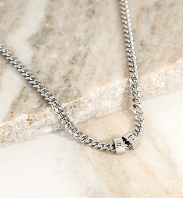 KAYA sieraden Heren schakelketting Gourmet met 2 initialen   I Stainless Steel