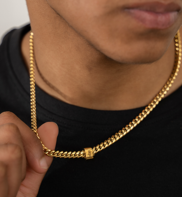 KAYA sieraden Heren schakelketting Gourmet met 1 naam I Stainless steel