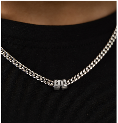 KAYA sieraden Men’s chain necklace Gourmet with 2 names | Stainless Steel