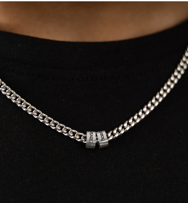 KAYA sieraden Men’s chain necklace Gourmet with 2 names | Stainless Steel