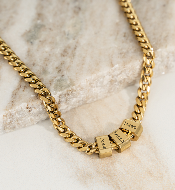 KAYA sieraden Men’s chain necklace Gourmet with 3 names | Stainless Steel