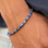 KAYA sieraden 2 delige set: Edelstenen & Blauwe leren armband met gravure