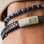 KAYA sieraden 2 delige set: Edelstenen & Blauwe leren armband met gravure
