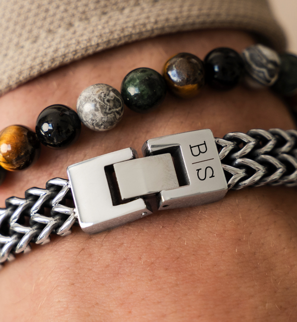 KAYA sieraden 2-Piece Set: Link bracelet & Mixed forest bead bracelet