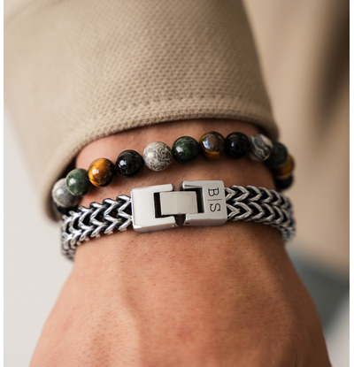 KAYA sieraden 2-Piece Set: Link bracelet & Mixed forest bead bracelet