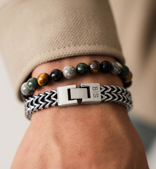KAYA sieraden 2 delige Set: Schakelarmband & Mixed forest kralen armband