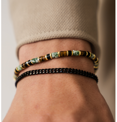 KAYA sieraden 2-Piece Set: Goumet & Gemstone Bracelet
