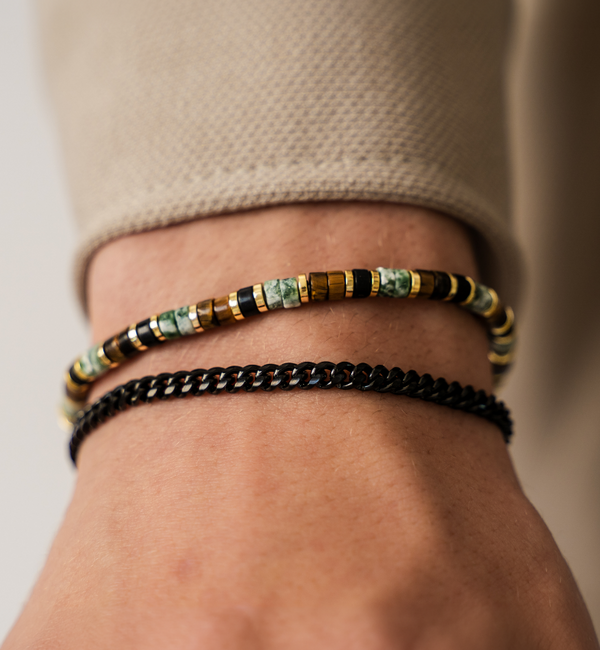 KAYA sieraden 2 delige Set: Goumet & Edelstenen armband