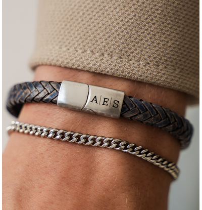 KAYA sieraden 2-Piece Set: Gourmet & Leather Bracelet Blue