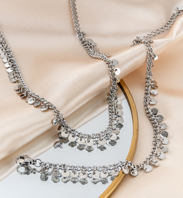 KAYA sieraden Boho Sieraden Set 'Muntjes' | Stainless Steel
