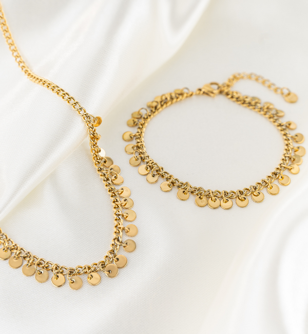 KAYA sieraden Boho Sieraden Set 'Muntjes' | Stainless Steel