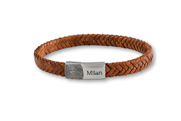 herenarmband met vingerafdruk gravure
